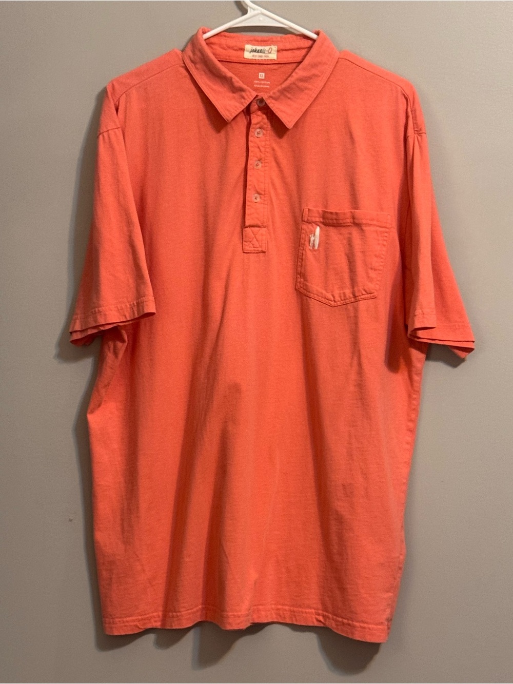 johnnie-O Men's XL Pink Coral Original 4-Button‎ Pocket Polo Shirt